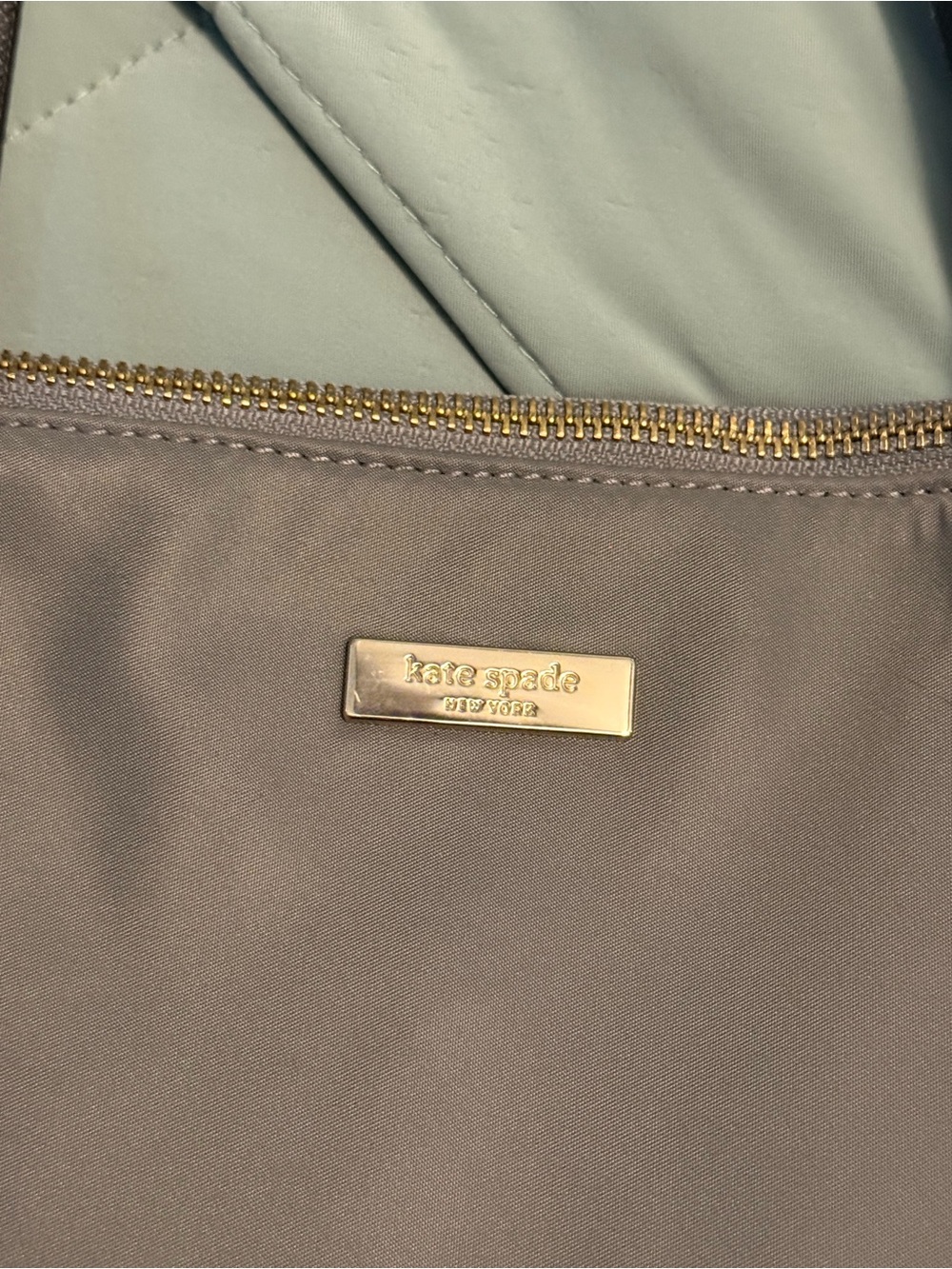 kate spade Lavender Gray Nylon Tote with Black Handles - Picture 2 of 5